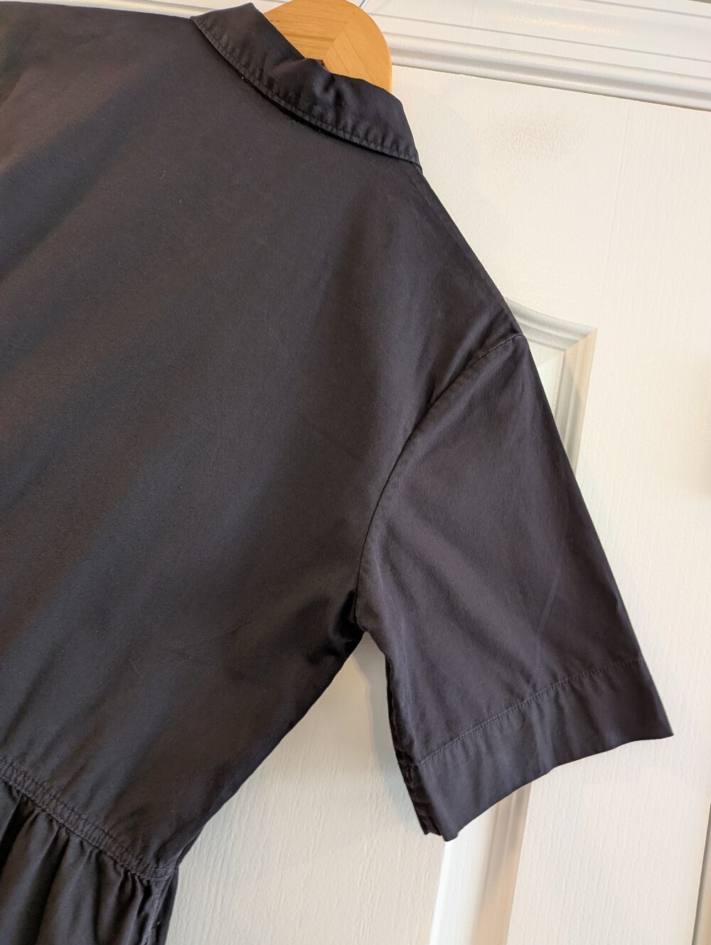 Everlane Parklet Shirtdress Cotton Black Midi Dress Minimalist Relaxed Size 6 - Picture 14 of 16